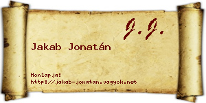 Jakab Jonatán névjegykártya
